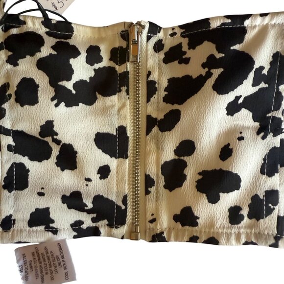 Cotton Candy LA Cow Print Bustier Crop Top Size S Y2K Milkmaid - Picture 3 of 8